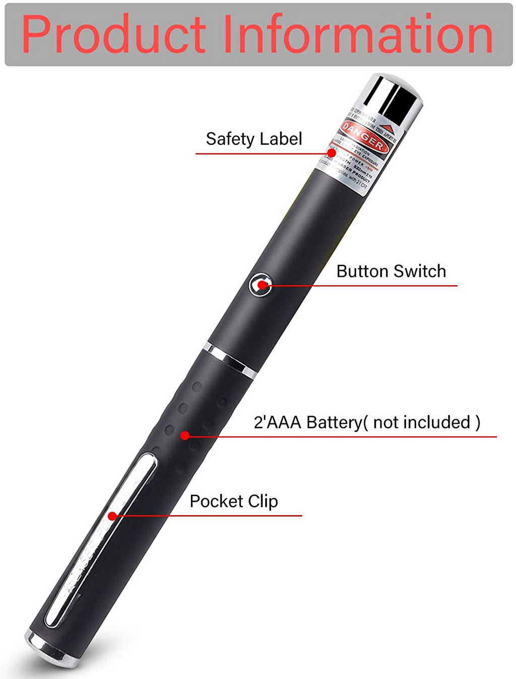 3 Pack Laser Pointer, Green, Blue, Red Light beam