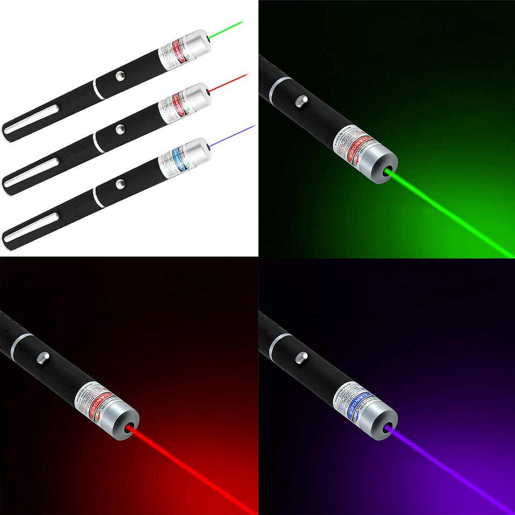 3 Pack Laser Pointer, Green, Blue, Red Light beam