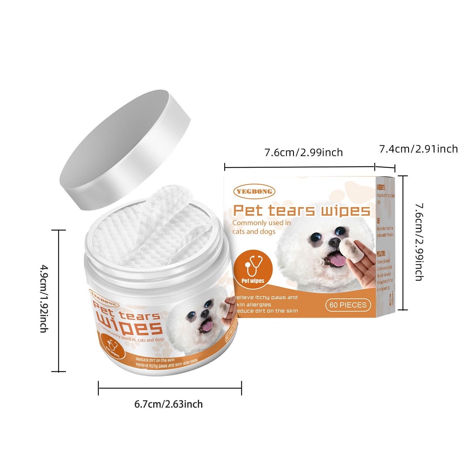 Pet Wipes, Dogs And Cat Stains Cleaning Wipes