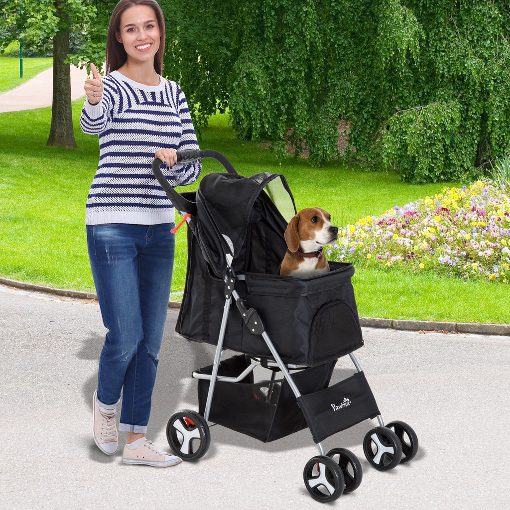 Pet Stroller with Storage (Black)