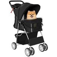 Pet Stroller with Storage (Black)